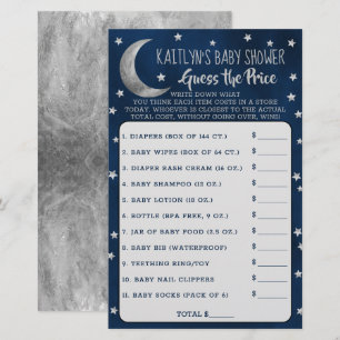 Papier Au-Dessus De La Lune Baby shower Devinez Le Jeu
