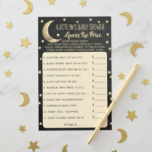 Papier Au-Dessus De La Lune Baby shower Devinez Le Jeu