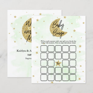 Papier Au-Dessus De La Lune Bingo Baby shower neutre
