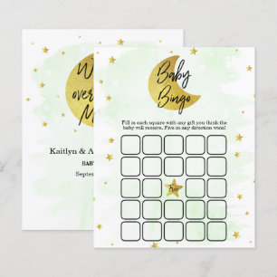 Papier Au-Dessus De La Lune   Bingo Baby shower neutre