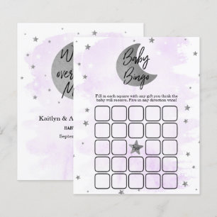 Papier Au-Dessus De La Lune   Bingo Baby shower neutre