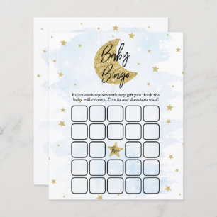 Papier Au-Dessus De La Lune Boys Baby shower Bingo