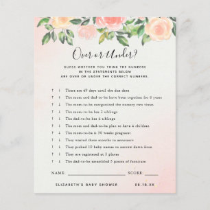 Papier Au-dessus ou en dessous   Jeu de Baby Shower