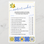 Papier Au-dessus ou sous le carrelage bleu Citron Fête de (Devant)