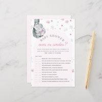 Au-Dessus Ou Sous Le Jeu Baby shower Rose Éléphant