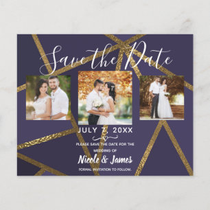 Papier Aubergine Pourpre Or Bronze Géométrique Sauvegarde