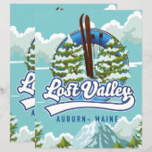 Papier Auburn, Maine, vallée perdue ski (Devant / Derrière)
