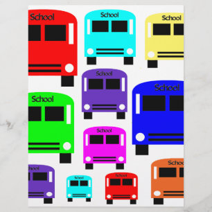 Papier autobus scolaires arc-en-ciel