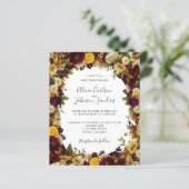 Papier Automne automne budget floral faire-part de mariag (Debout devant)