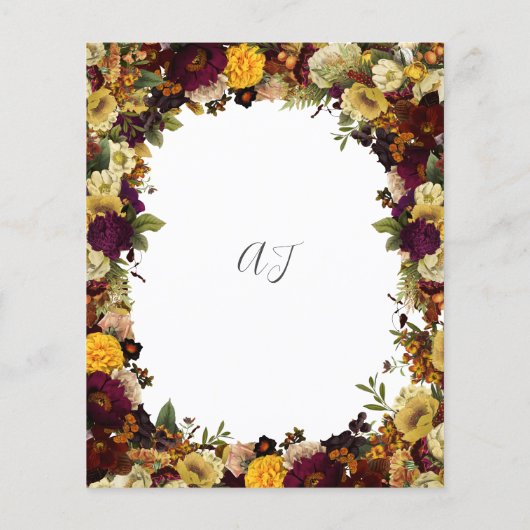 Papier Automne automne budget floral faire-part de mariag (Dos)
