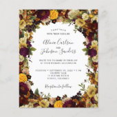 Papier Automne automne budget floral faire-part de mariag (Devant)