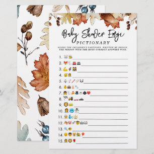 Papier Automne Baby shower Emoji Jeu