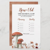 Papier Automne Boho Champignons Floral Quel âge avaient l (Devant / Derrière)