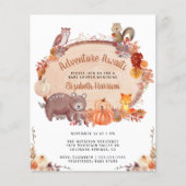 Papier Automne Bois Animaux Baby shower Invitation (Devant)