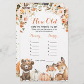 Papier Automne Bois Oh Bébé Quel âge avaient les parents (Devant / Derrière)