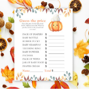 Papier Automne citrouille - Devinez le prix! Jeu