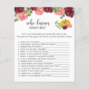 Papier Automne citrouille floral Qui connaît le mieux DAD