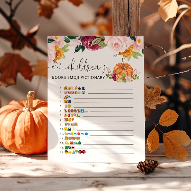 Papier Automne citrouille livres pour enfants émoji jeu p (Créateur téléchargé)