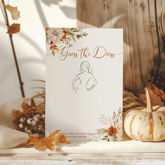 Papier Automne Devinez la robe jeu de douche nuptiale (Créateur téléchargé)