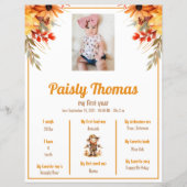 Papier Automne Ferme de tournesol 1er anniversaire Poster (Devant)