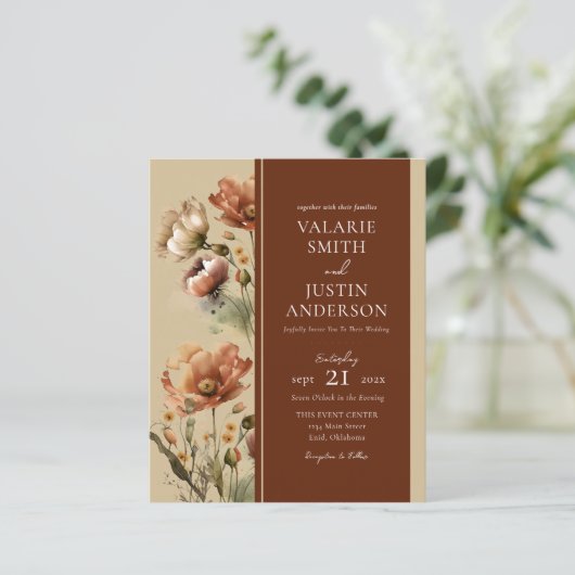 Papier Automne Fleur sauvage Mariage tout en un (Debout devant)