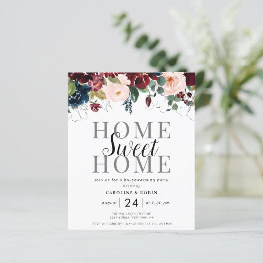 Papier automne fleurie maison de chauffage invitation (Debout devant)