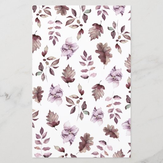Papier Automne Fleurs violettes Baby shower Emoji Jeu (Dos)