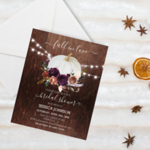 Papier Automne Floral Citrouille Fête des mariées de bois