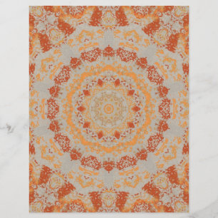 Papier Automne Orange Grey Kaleidoscope Motif