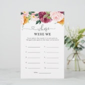 Papier Automne Où étions-nous le jeu de douche nuptiale (Debout devant)