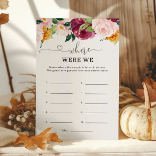 Papier Automne Où étions-nous le jeu de douche nuptiale