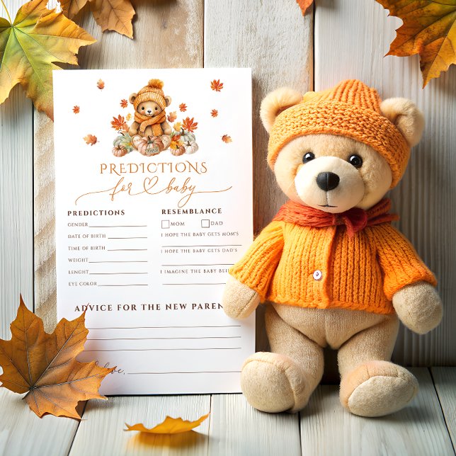 Papier Automne Ours en peluche et prédictions Citrouilles (Créateur téléchargé)