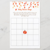 Papier Automne Petit Baby shower Citrouille Jeu de Bingo (Devant)