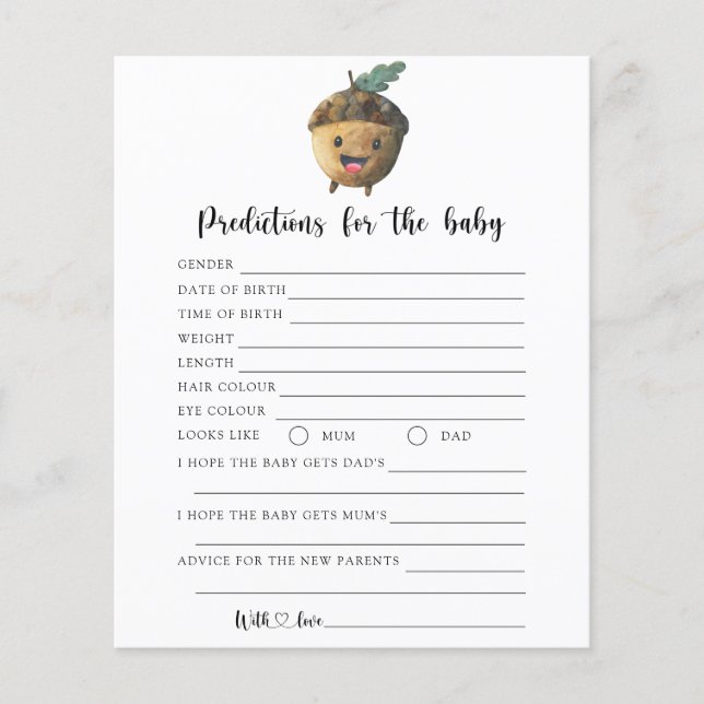 Papier Automne - prédictions et conseils pour bébé (Devant)