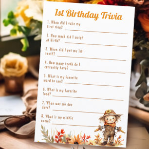 Papier Automne Premier Anniversaire Trivia Jeu