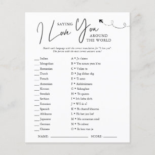 Papier Autour du monde   Jeu de Baby Shower