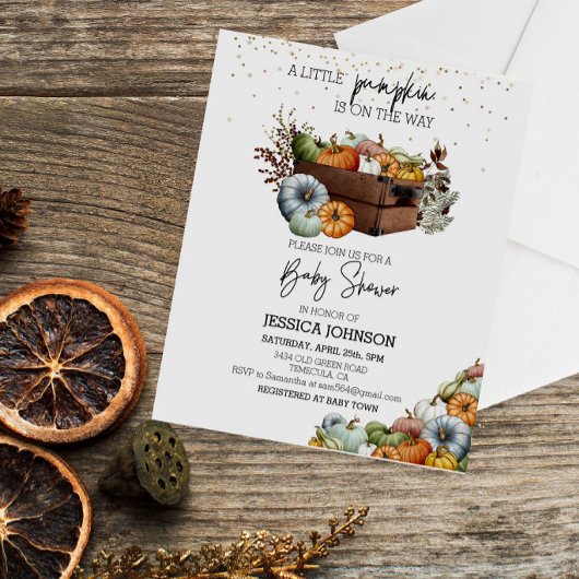 Papier Autumn Little Pumpkin Watercolor Baby Shower
