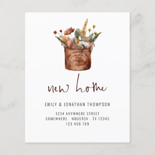 PAPIER Autumnal Wild Flowers New Home Address Flyer