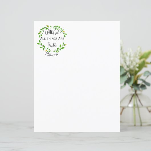 Papier Avec Dieu, tout est possible (Debout devant)