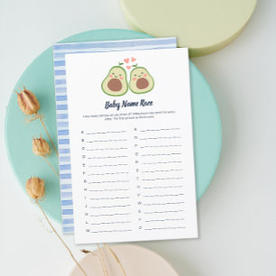 Papier Avocado Genre Neutre Baby shower Noms de bébé