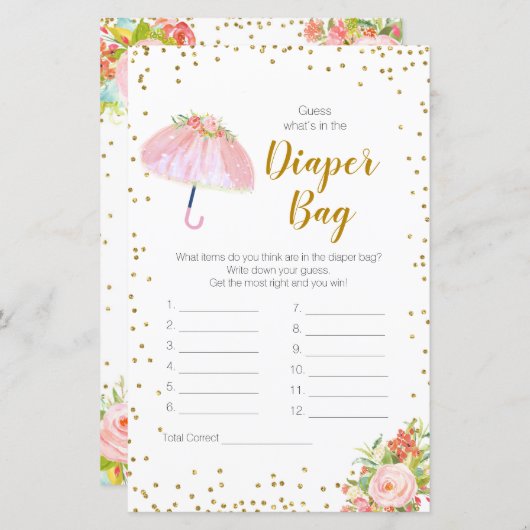 Papier Avril Douche Devinez ce qu'il y a dans le sac de c (Devant / Derrière)