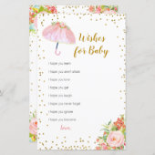 Papier Avril Douches Apportent mai Fleurs Voeux pour bébé (Devant / Derrière)