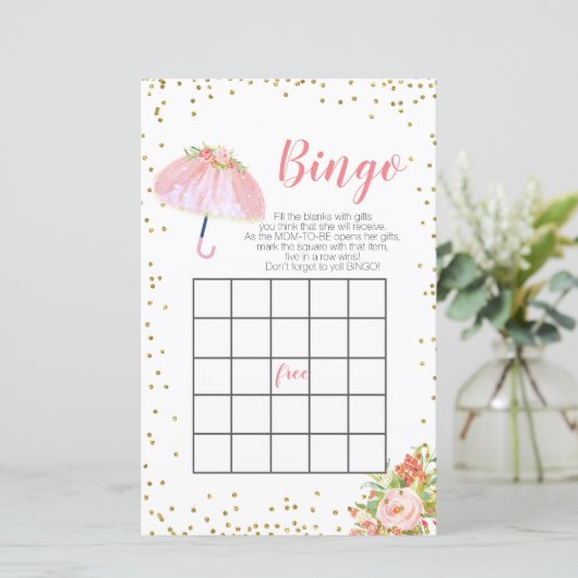 Papier Avril Douches Apporter Mai Fleurs Bingo Jeu (Debout devant)