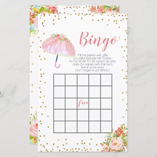 Papier Avril Douches Apporter Mai Fleurs Bingo Jeu (Devant / Derrière)