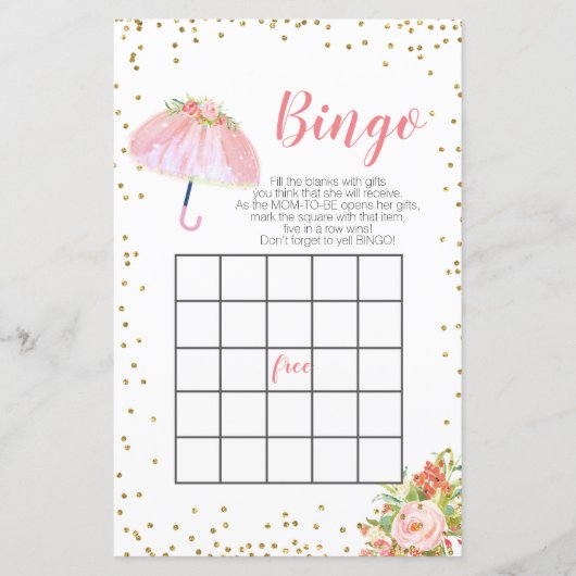 Papier Avril Douches Apporter Mai Fleurs Bingo Jeu (Devant)