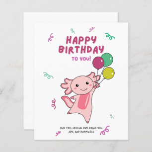Papier Axolotl Vous Souhaite Bon Anniversaire Axolotls