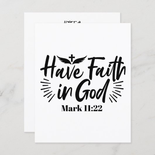 Papier Ayez foi en Dieu Mark 11:22 Citation Inspirationne (Devant / Derrière)