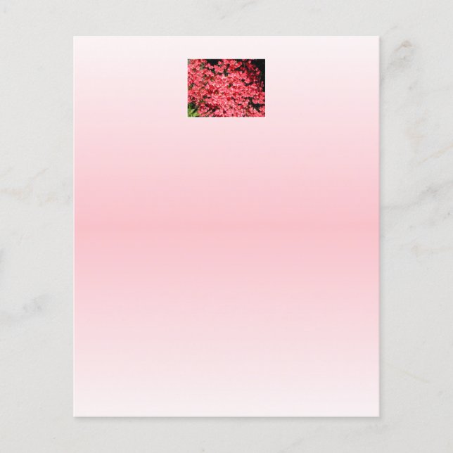 Papier Azalées. Jolies Fleurs Roses. (Devant)