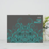 Papier Aztec Paisley Wedding Program - charbon de bois tu (Debout devant)