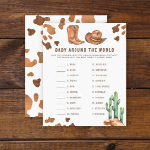 Papier Baby Around the world - Baby shower Cowboy